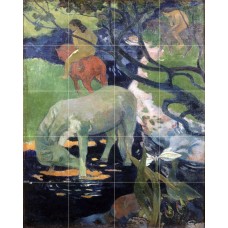 17 x 21.25 Art Paul Gauguin White Horse Mural Ceramic Bath Backsplash Tile #1632   182541065454